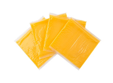 Tranches de fromage fondu empilées